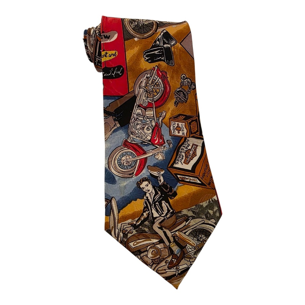 NICOLE MILLER HARLEY DAVIDSON MOTORCYCLE SILK MENS‎ TIE